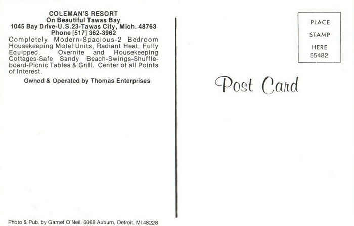 Colemans Resort - Vintage Postcard